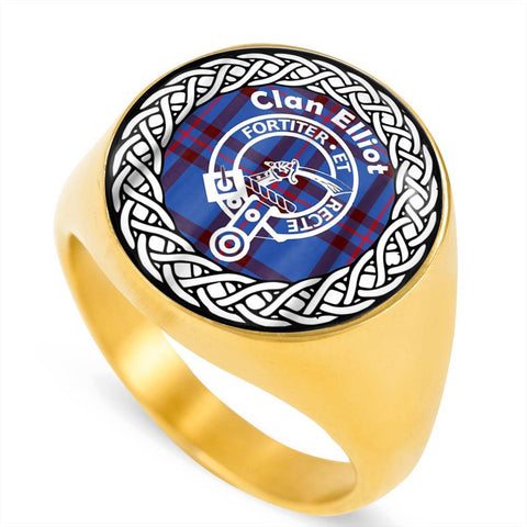 Image of Elliot Crest Clan Tartan Ring Scottish