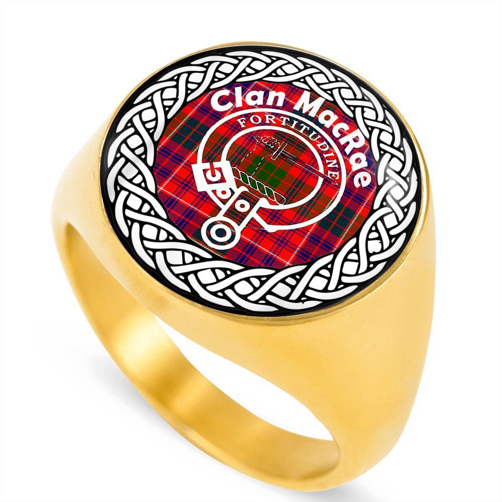 MacRae Crest Clan Tartan Ring Scottish