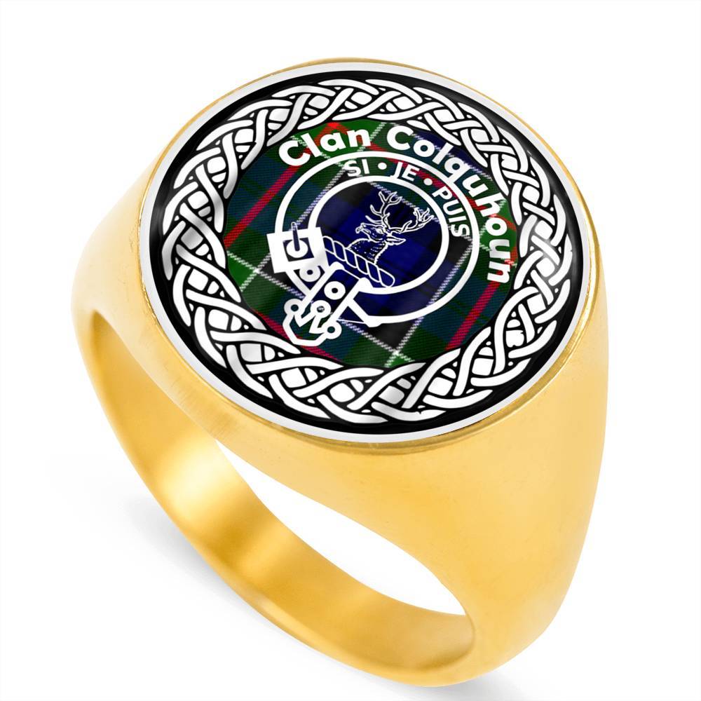 Colquhoun Crest Clan Tartan Ring Scottish