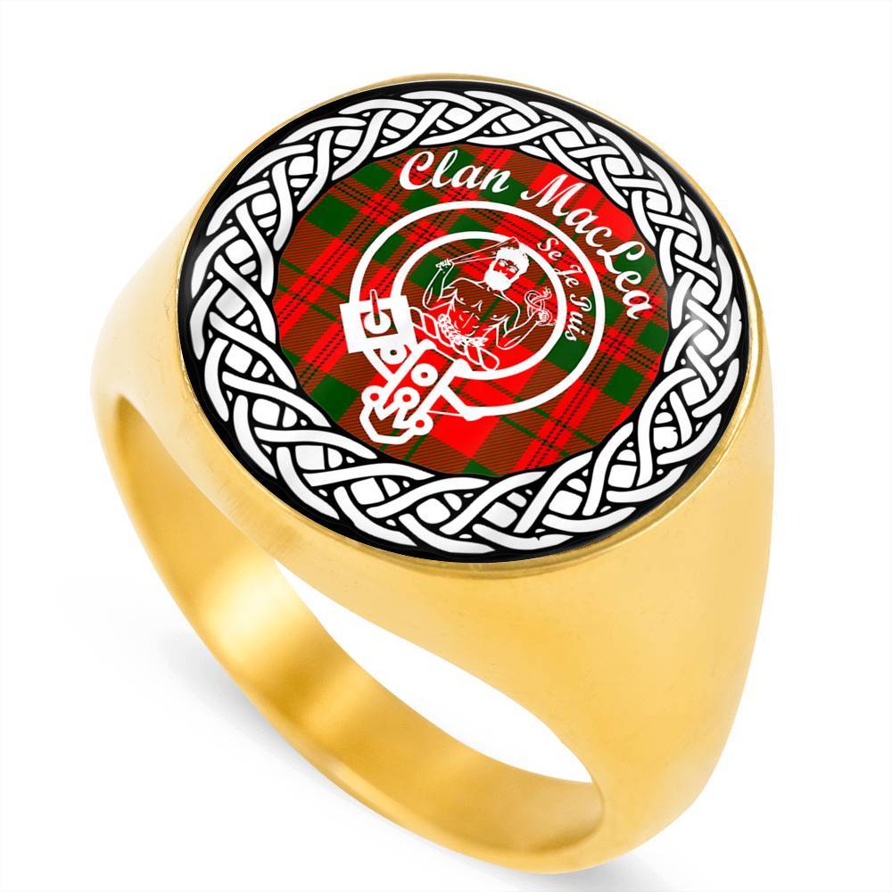 Maclea Crest Clan Tartan Ring Scottish