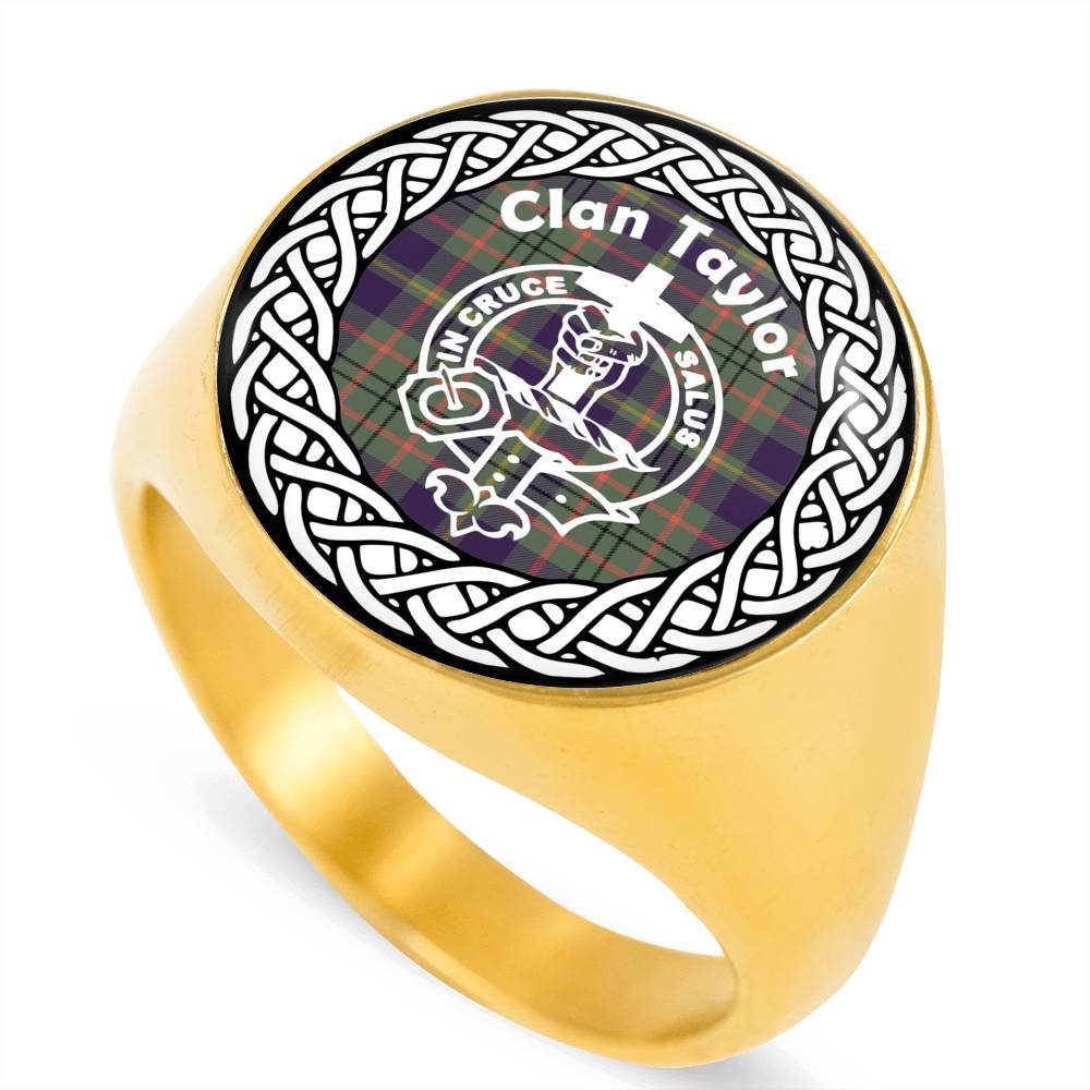 Taylor Crest Clan Tartan Ring Scottish