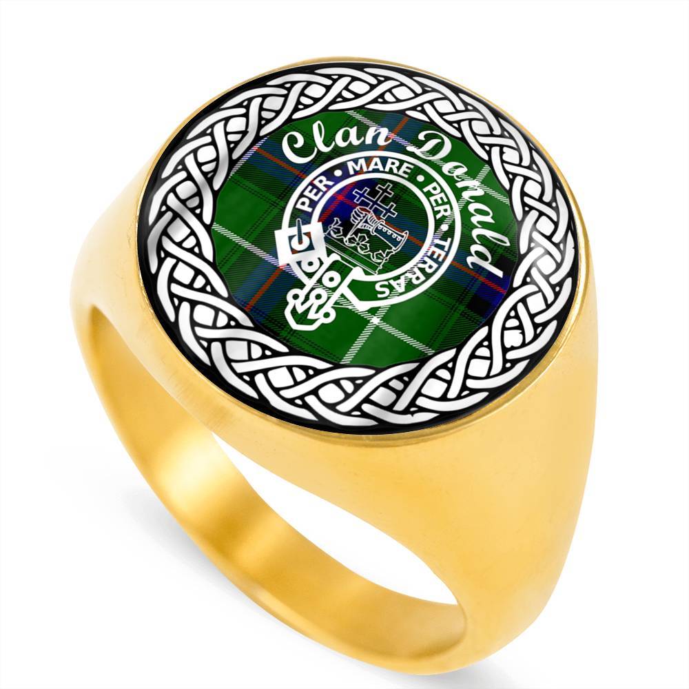 Donald Crest Clan Tartan Ring Scottish