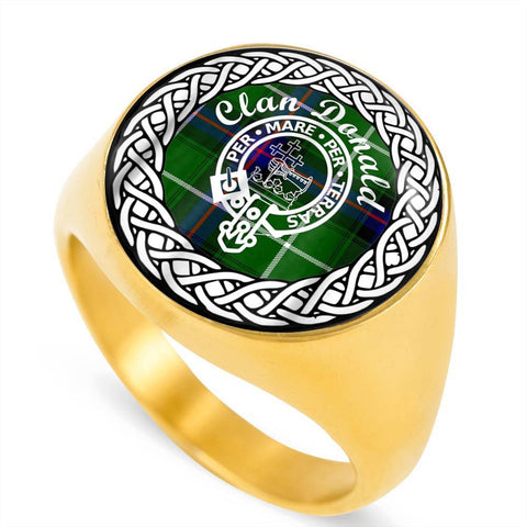 Image of Donald Crest Clan Tartan Ring Scottish
