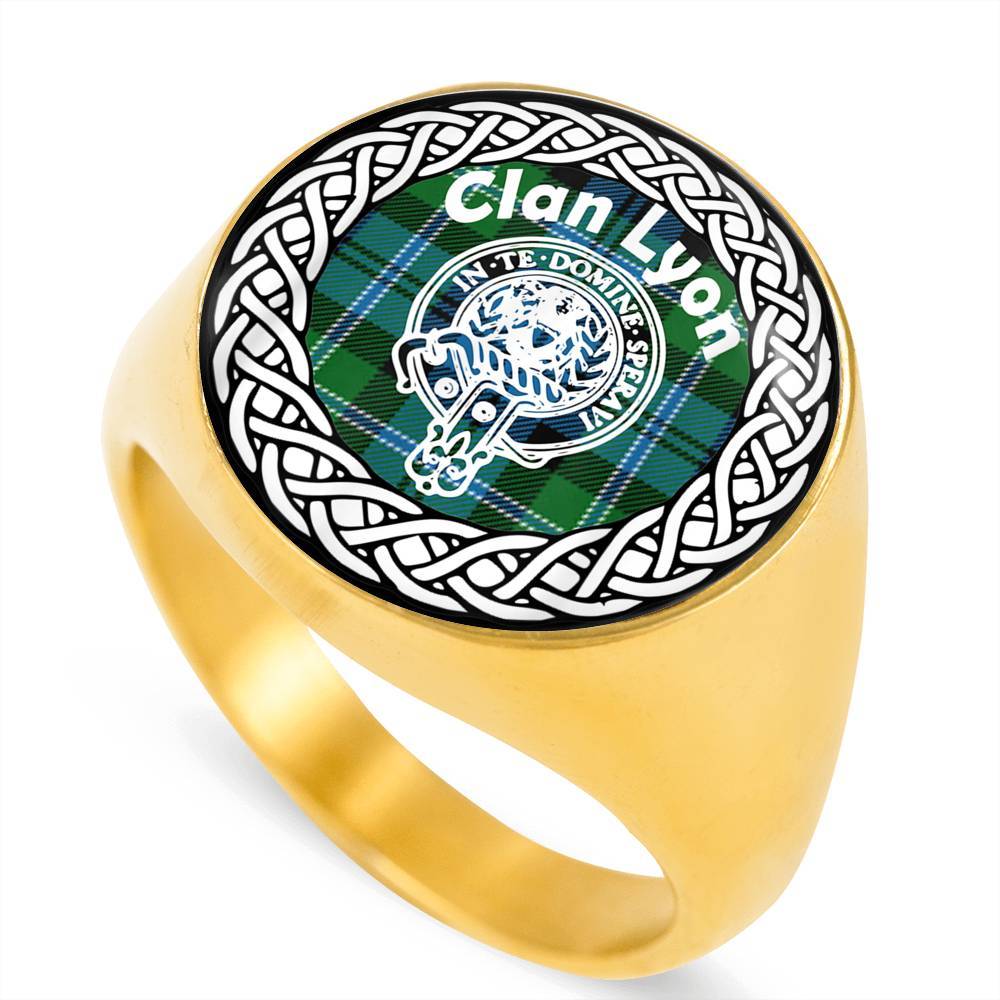 Lyon Crest Clan Tartan Ring Scottish
