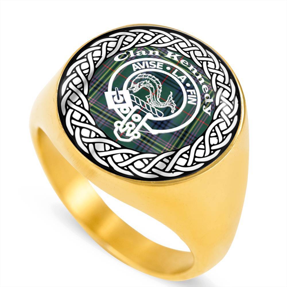 Kennedy Crest Clan Tartan Ring Scottish