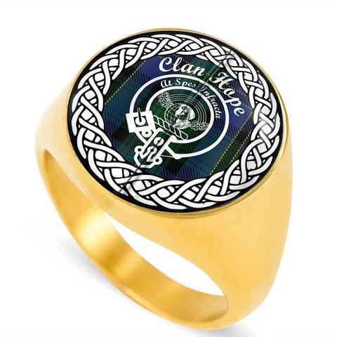 Image of Hope Crest Clan Tartan Ring Scottish