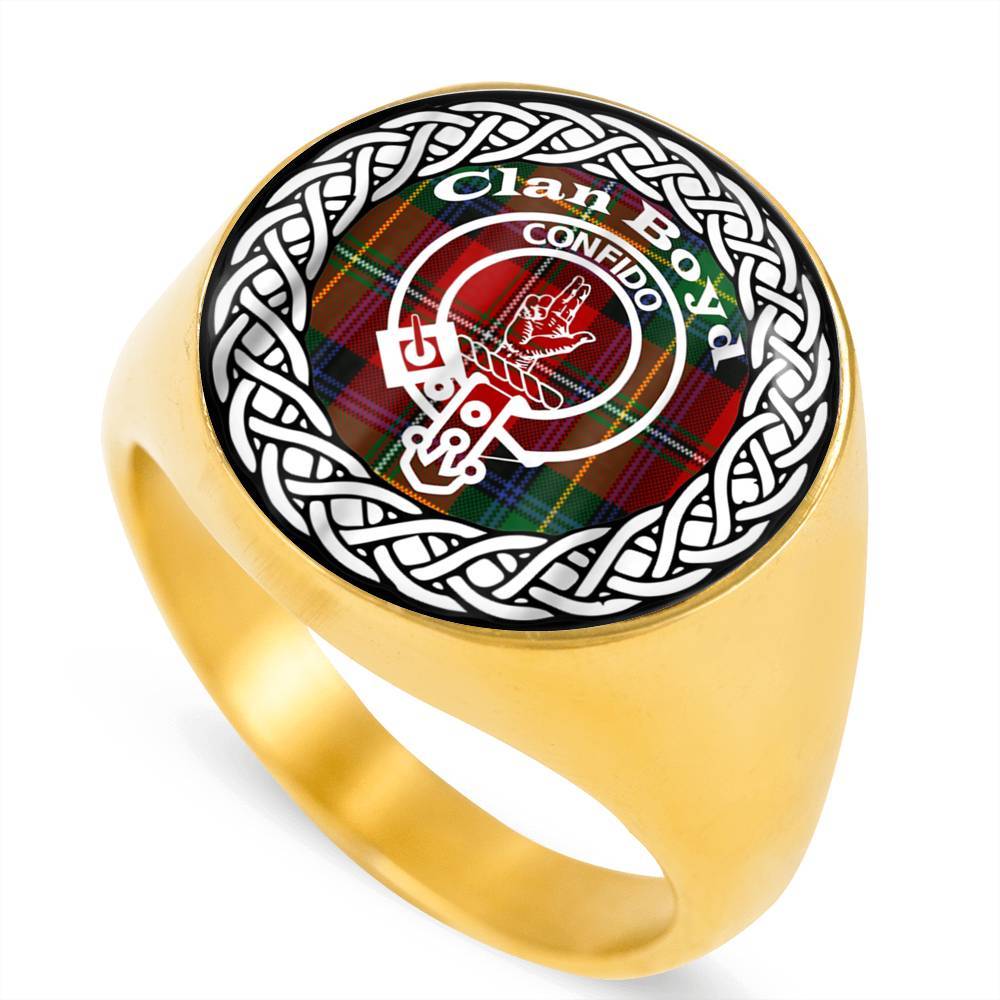 Boyd Crest Clan Tartan Ring Scottish