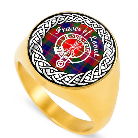 Image of Fraser of Lovat Crest Clan Tartan Ring Scottish