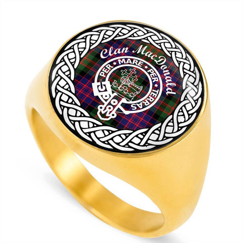 Image of MacDonald Crest Clan Tartan Ring Scottish