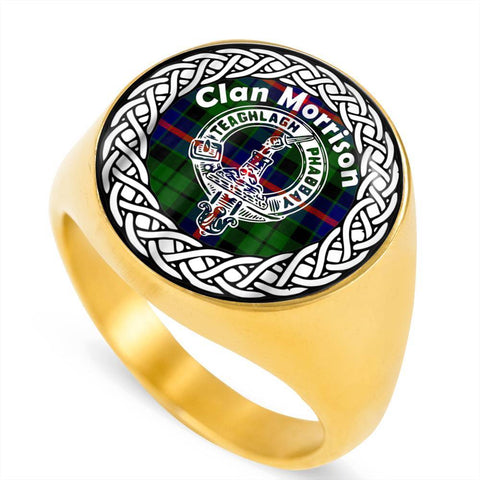 Image of Morrison Crest Clan Tartan Ring Scottish