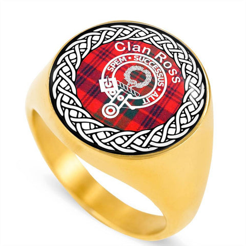 Image of Ross Crest Clan Tartan Ring Scottish