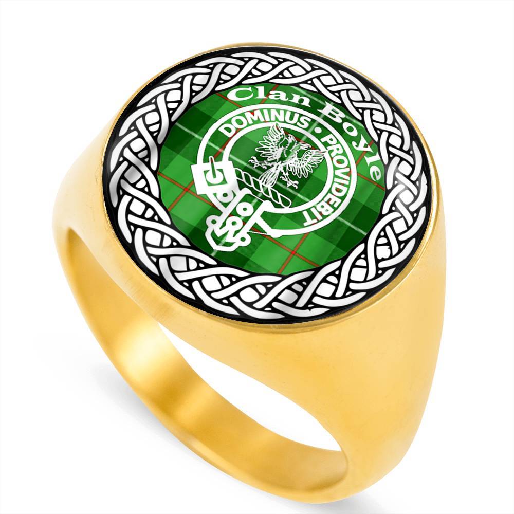 Boyle Crest Clan Tartan Ring Scottish