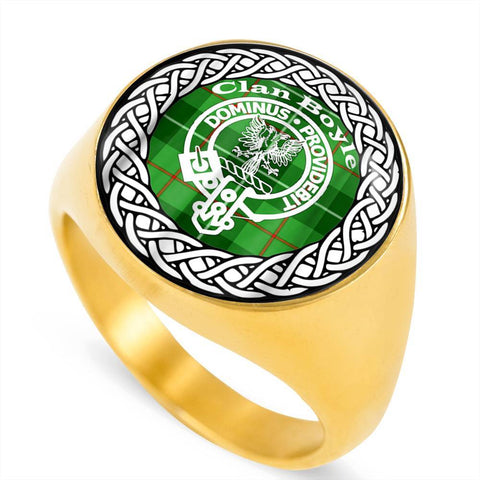 Image of Boyle Crest Clan Tartan Ring Scottish