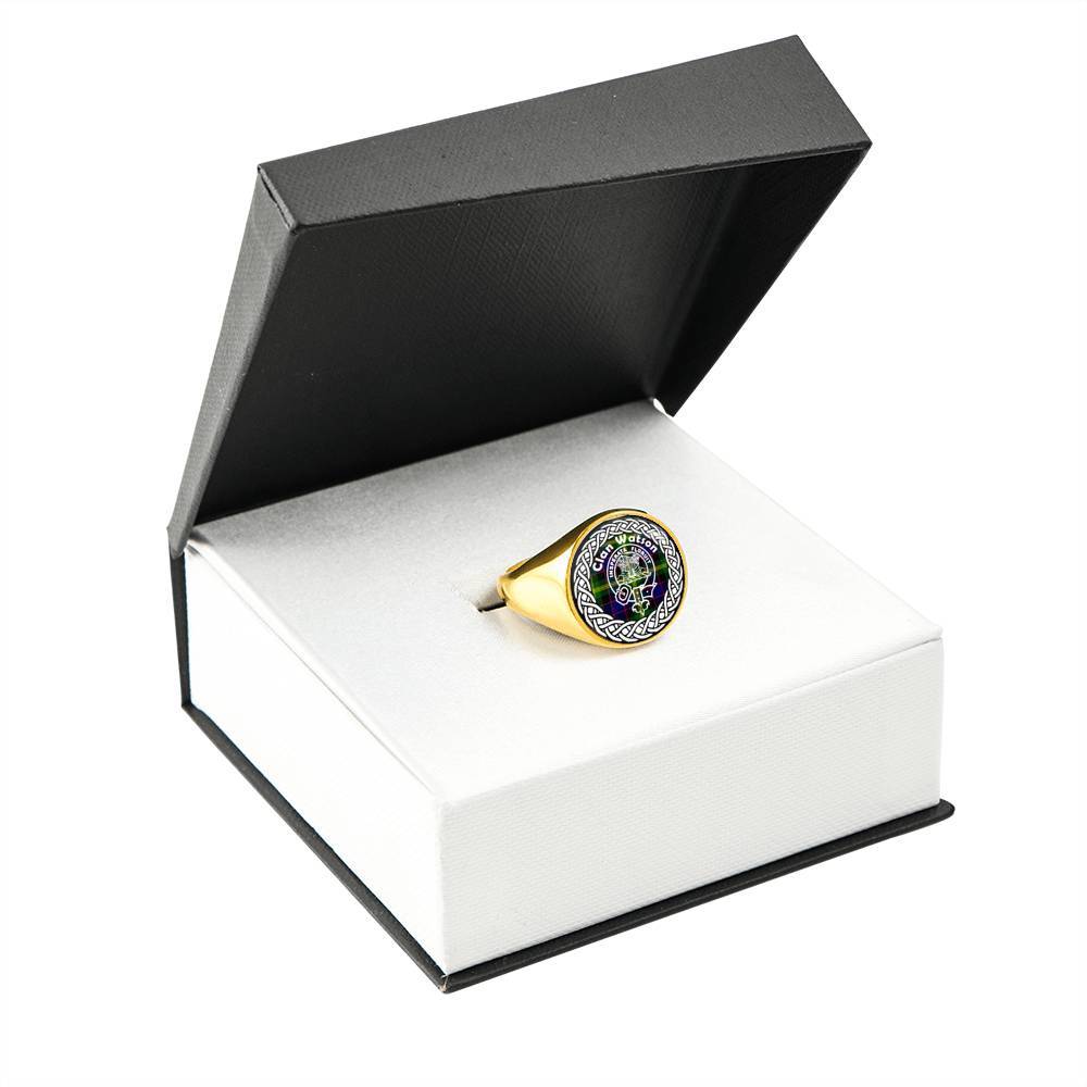 Watson Crest Clan Tartan Ring Scottish