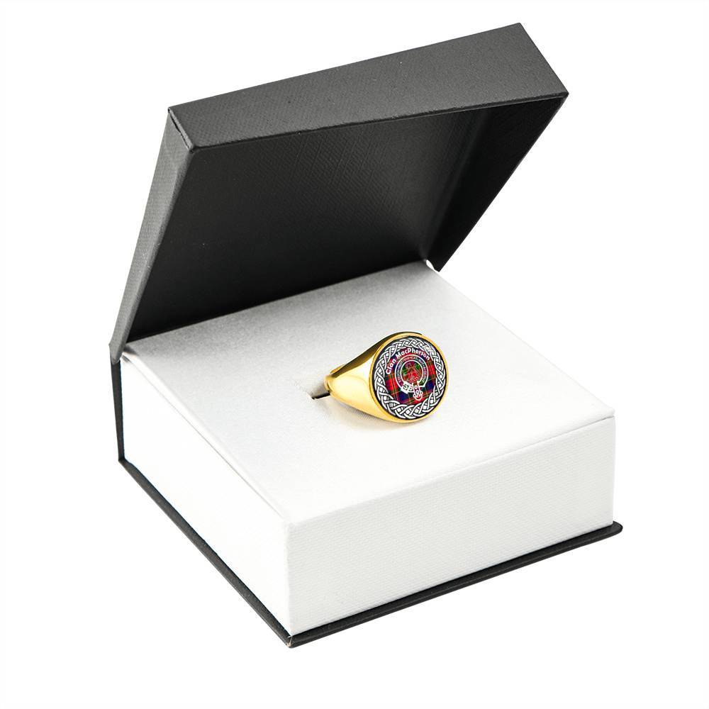 MacPherson Crest Clan Tartan Ring Scottish