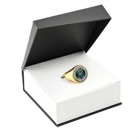 Image of Dickson Crest Clan Tartan Ring Scottish