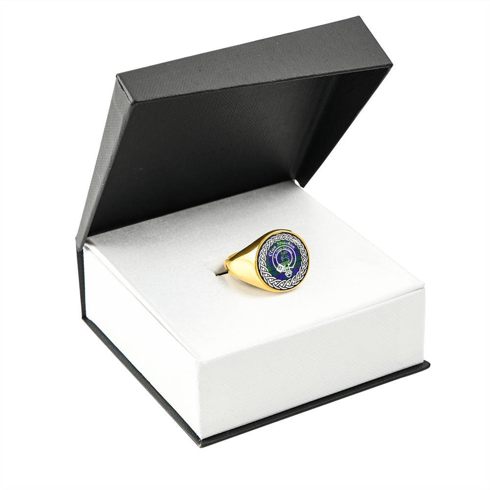 Strachan Crest Clan Tartan Ring Scottish