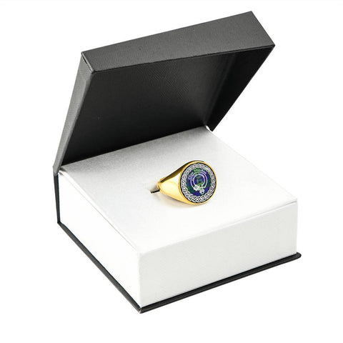 Image of Strachan Crest Clan Tartan Ring Scottish