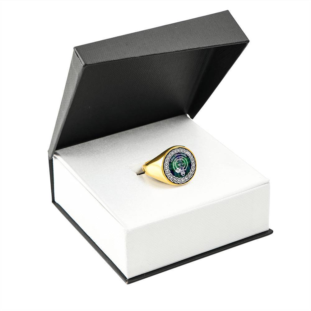 Abercrombie Crest Clan Tartan Ring Scottish