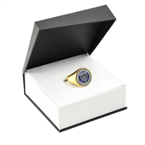 Image of Hunter Crest Clan Tartan Ring Scottish