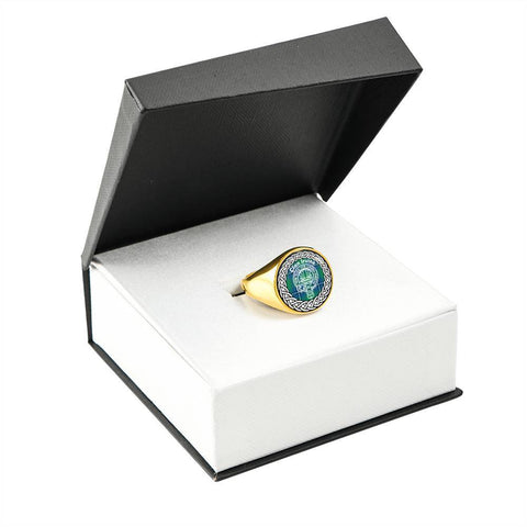 Image of Irvine Crest Clan Tartan Ring Scottish