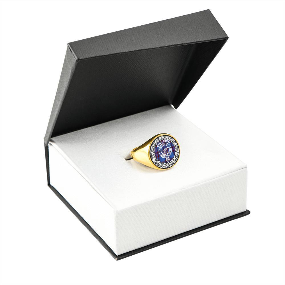 Elliot Crest Clan Tartan Ring Scottish
