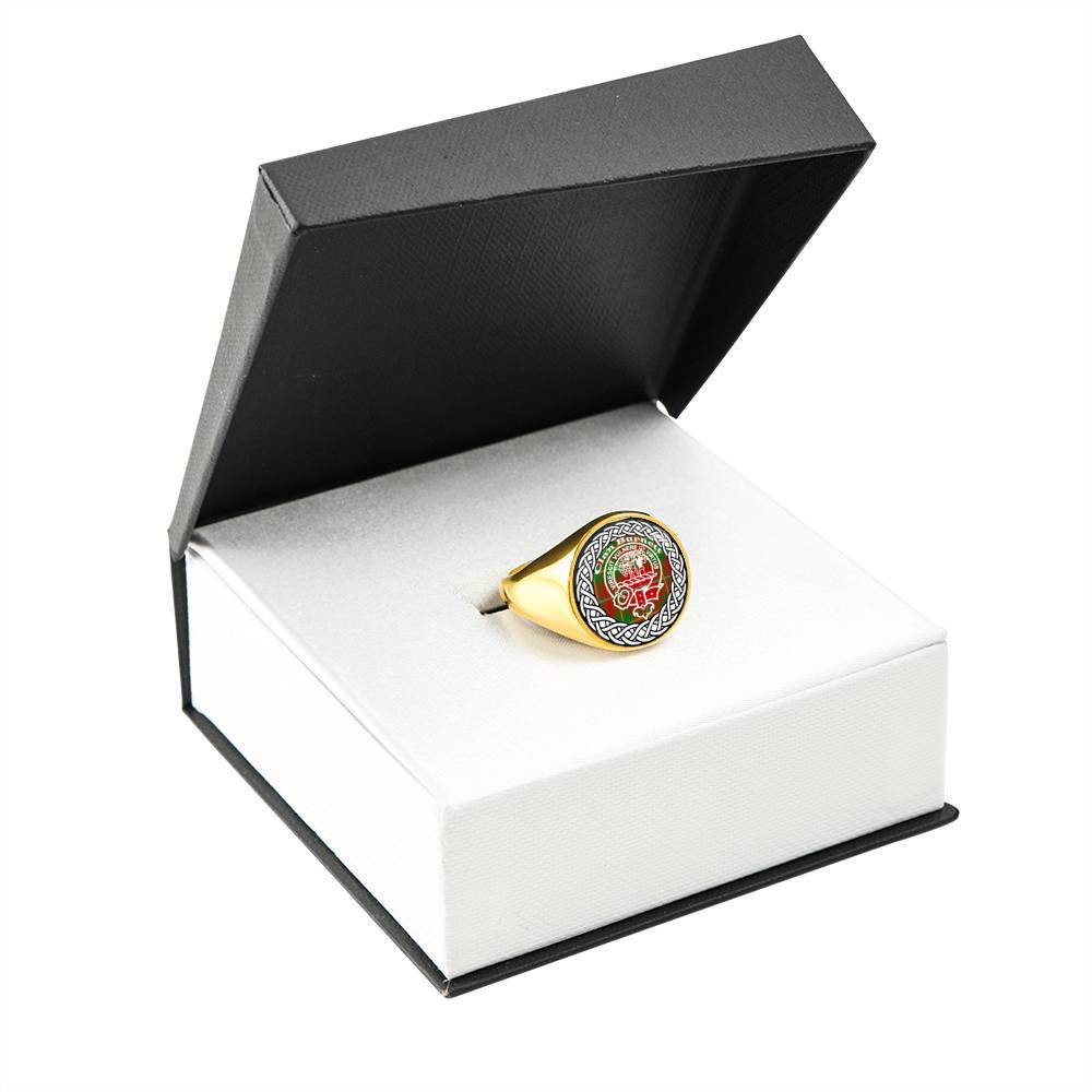 Burnett Crest Clan Tartan Ring Scottish