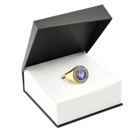Image of Rutherford Crest Clan Tartan Ring Scottish