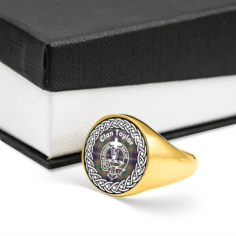 Image of Taylor Crest Clan Tartan Ring Scottish