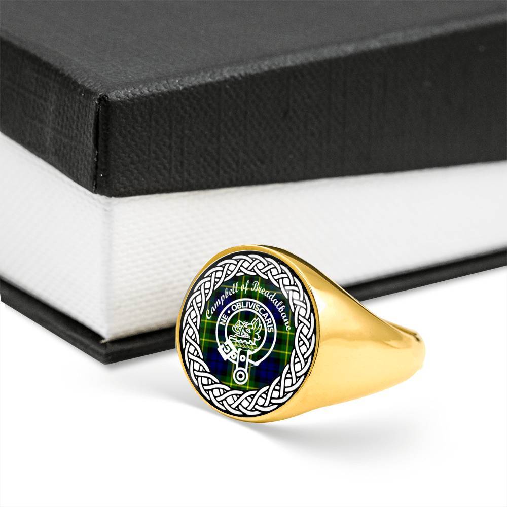 Campbell Of Breadalbane Crest Clan Tartan Ring Scottish