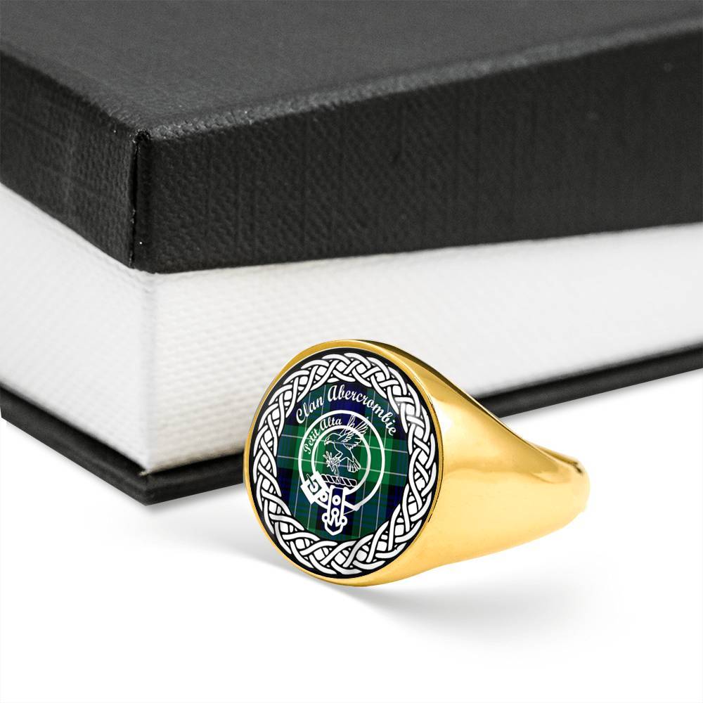 Abercrombie Crest Clan Tartan Ring Scottish