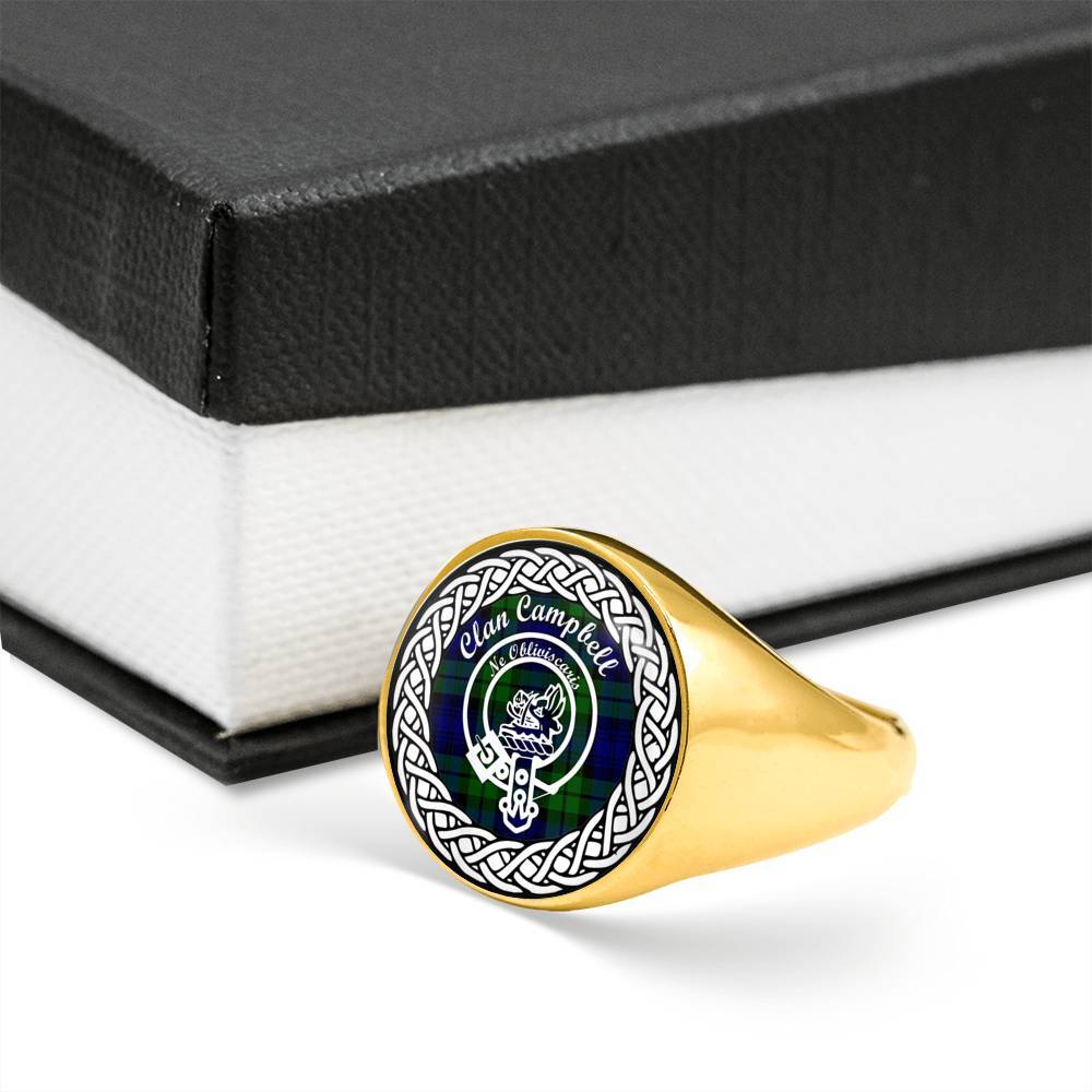 Campbell Crest Clan Tartan Ring Scottish