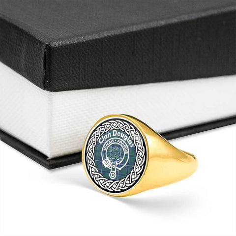 Image of Douglas Crest Clan Tartan Ring Scottish