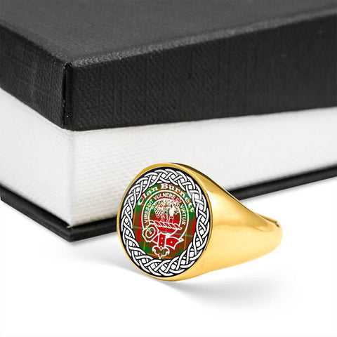 Image of Burnett Crest Clan Tartan Ring Scottish