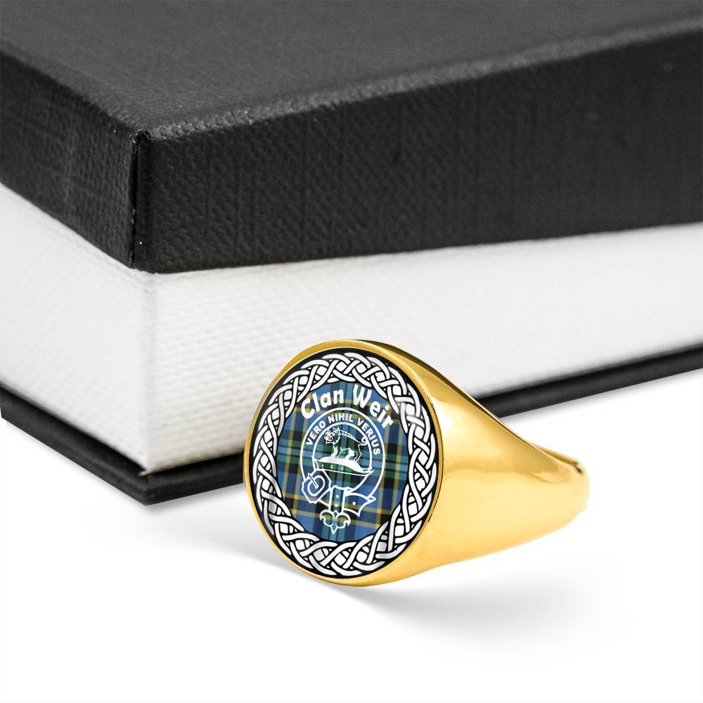 Weir Crest Clan Tartan Ring Scottish