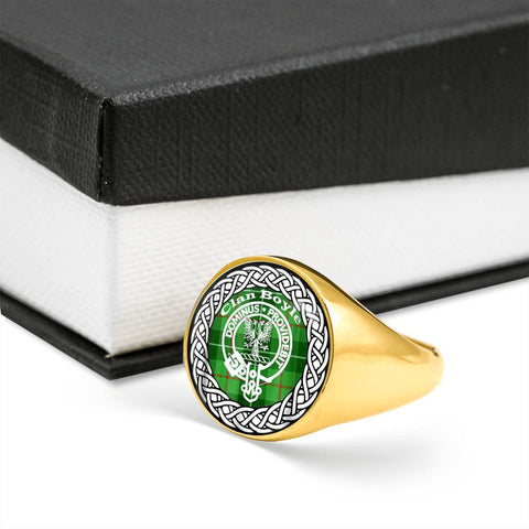 Image of Boyle Crest Clan Tartan Ring Scottish