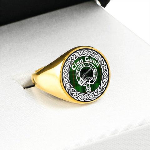Image of Gunn Crest Clan Tartan Ring Scottish