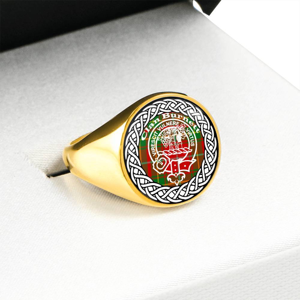 Burnett Crest Clan Tartan Ring Scottish
