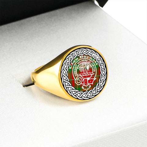 Image of Burnett Crest Clan Tartan Ring Scottish