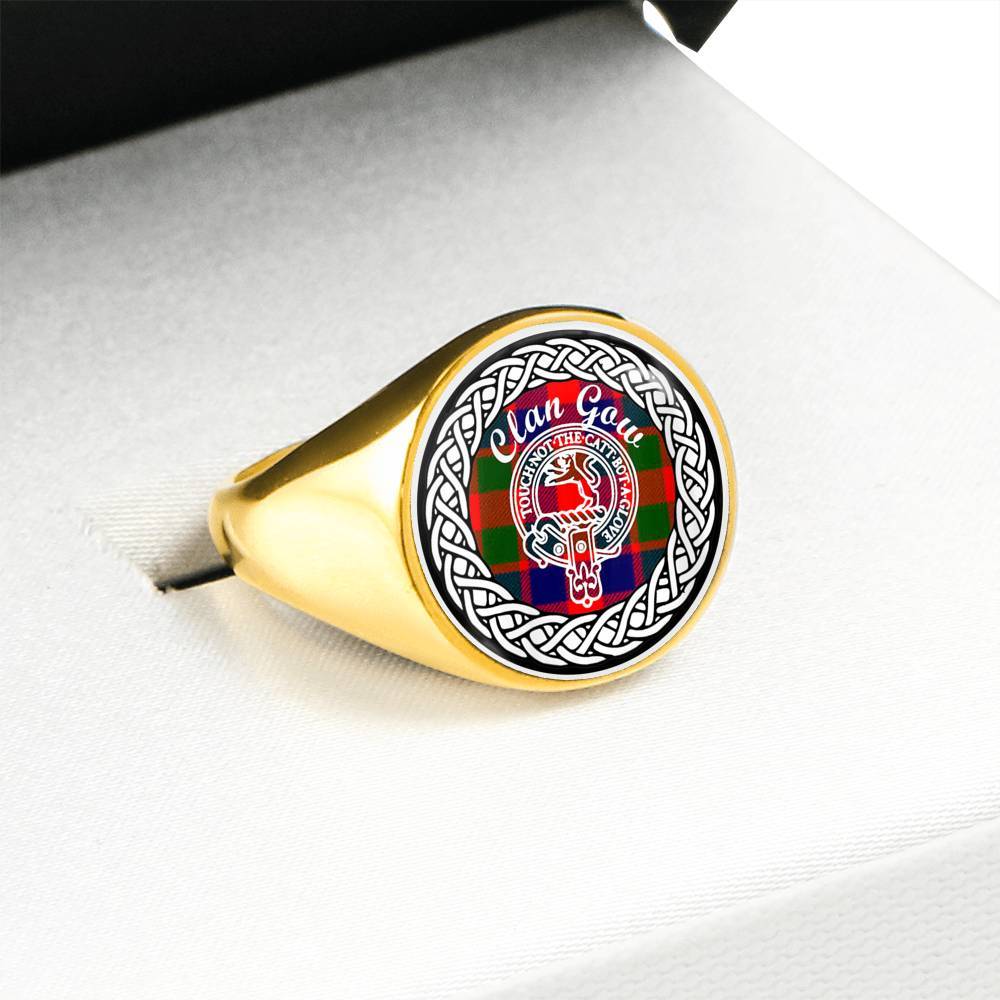 Gow Crest Clan Tartan Ring Scottish