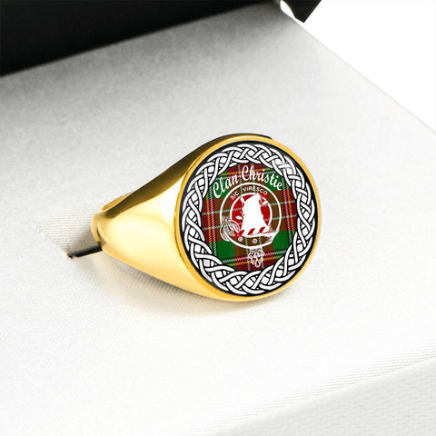 Image of Christie Crest Clan Tartan Ring Scottish