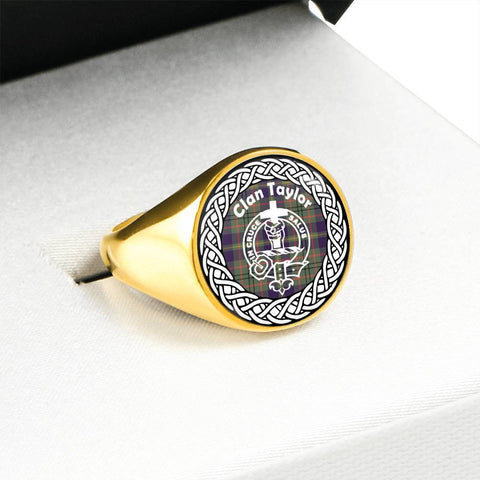 Image of Taylor Crest Clan Tartan Ring Scottish