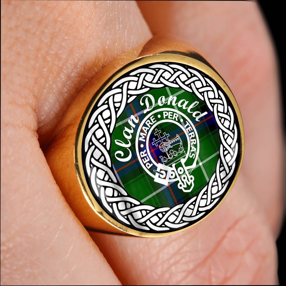 Donald Crest Clan Tartan Ring Scottish