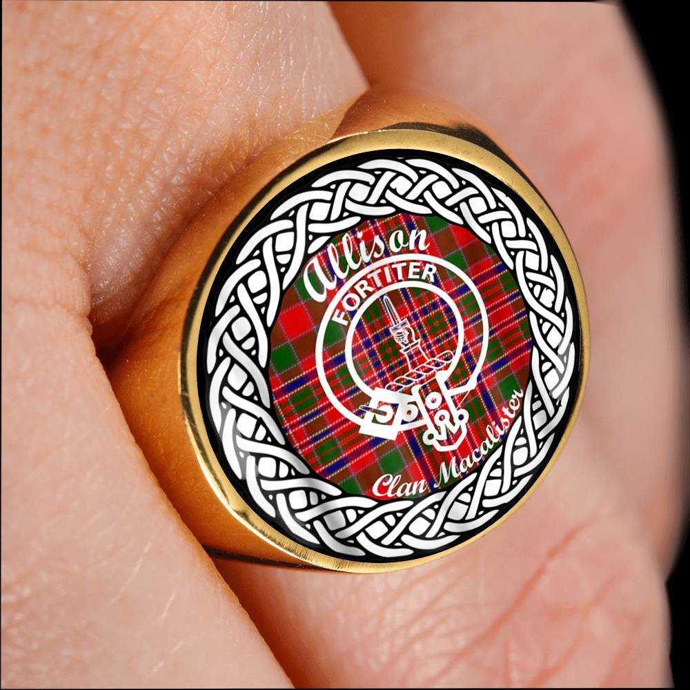 Allison Crest Clan Tartan Ring Scottish