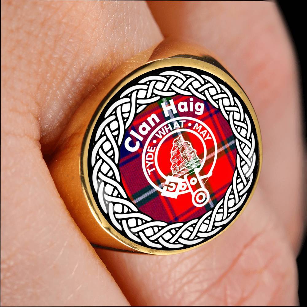 Haig Crest Clan Tartan Ring Scottish