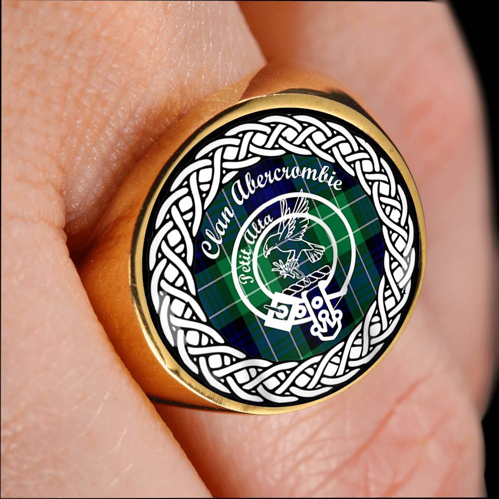 Abercrombie Crest Clan Tartan Ring Scottish