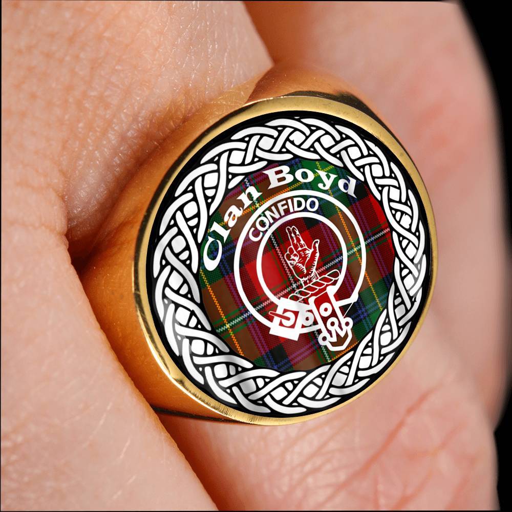 Boyd Crest Clan Tartan Ring Scottish