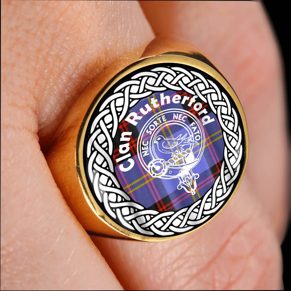 Rutherford Crest Clan Tartan Ring Scottish