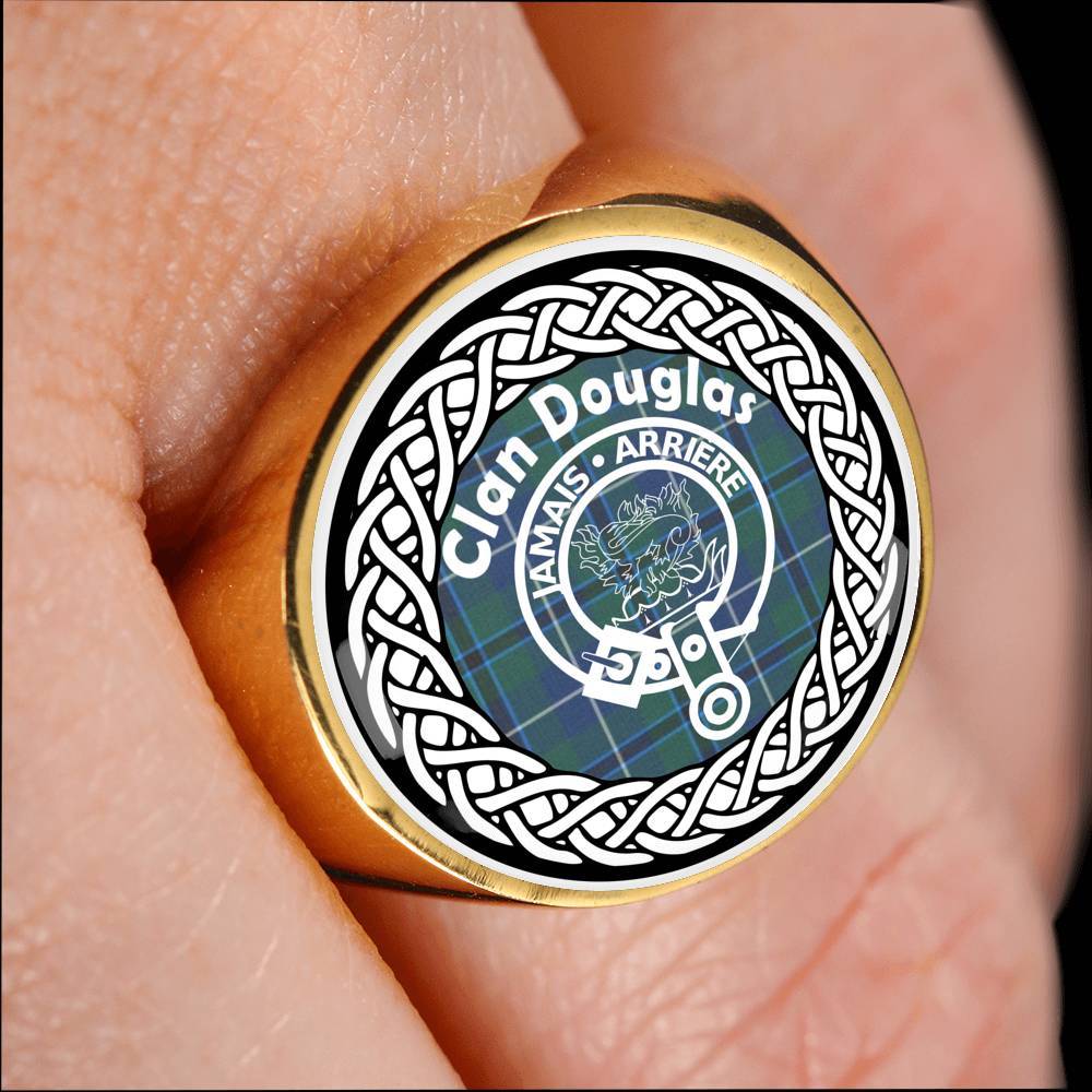 Douglas Crest Clan Tartan Ring Scottish