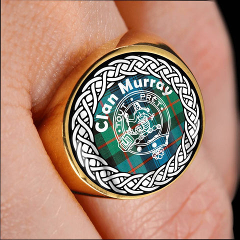 Image of Murray Crest Clan Tartan Ring Scottish